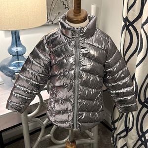ZARA gray metallic puffer coat SZ 5